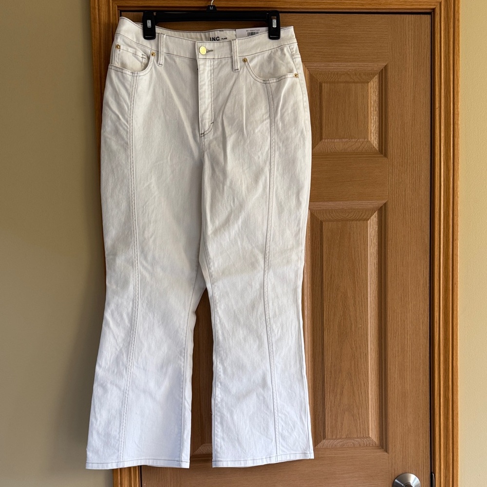 INC International Concepts White Flare Jeans